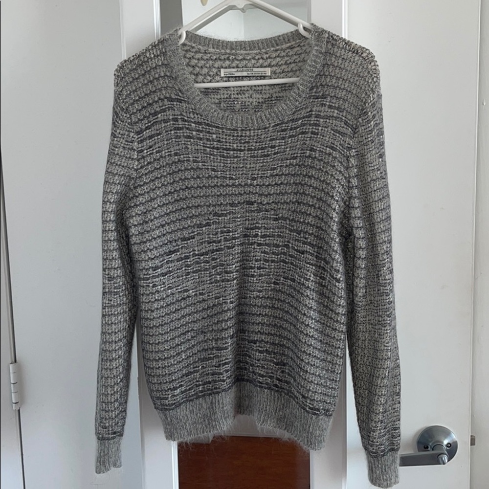 All Saints sweater in wool with metallic weave